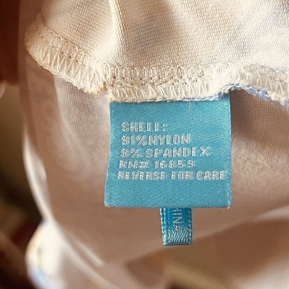 J. McLaughlin Women's Size M Dress Catalina Cloth Stretch Yellow Blue Damask - Picture 7 of 9